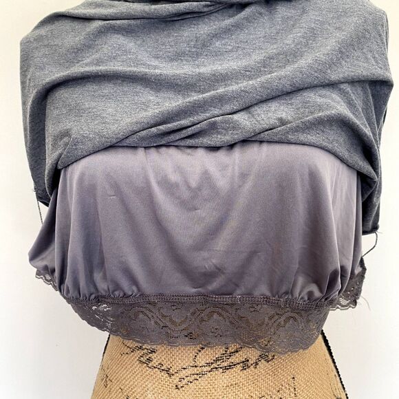 Nottibianche Lyocell Stretch Sleep Tank With Shelf Bra Dark Gray Size Large - Picture 3 of 4